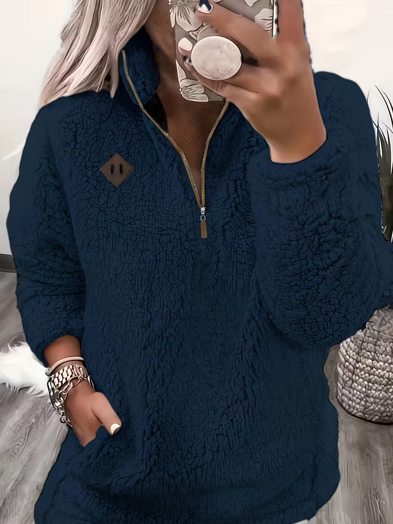 Elegant Long Sleeve Zip-Up Jacket