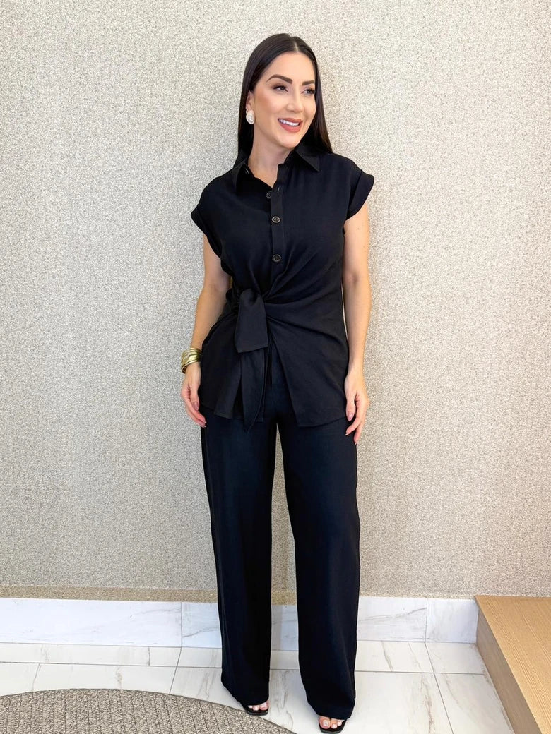Sherin Marrante Linen Pants and Shirt Set