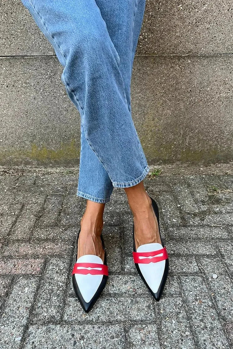 Tone Pointed Slippers