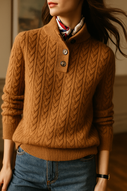 Arden Button-Up Cashmere Sweater