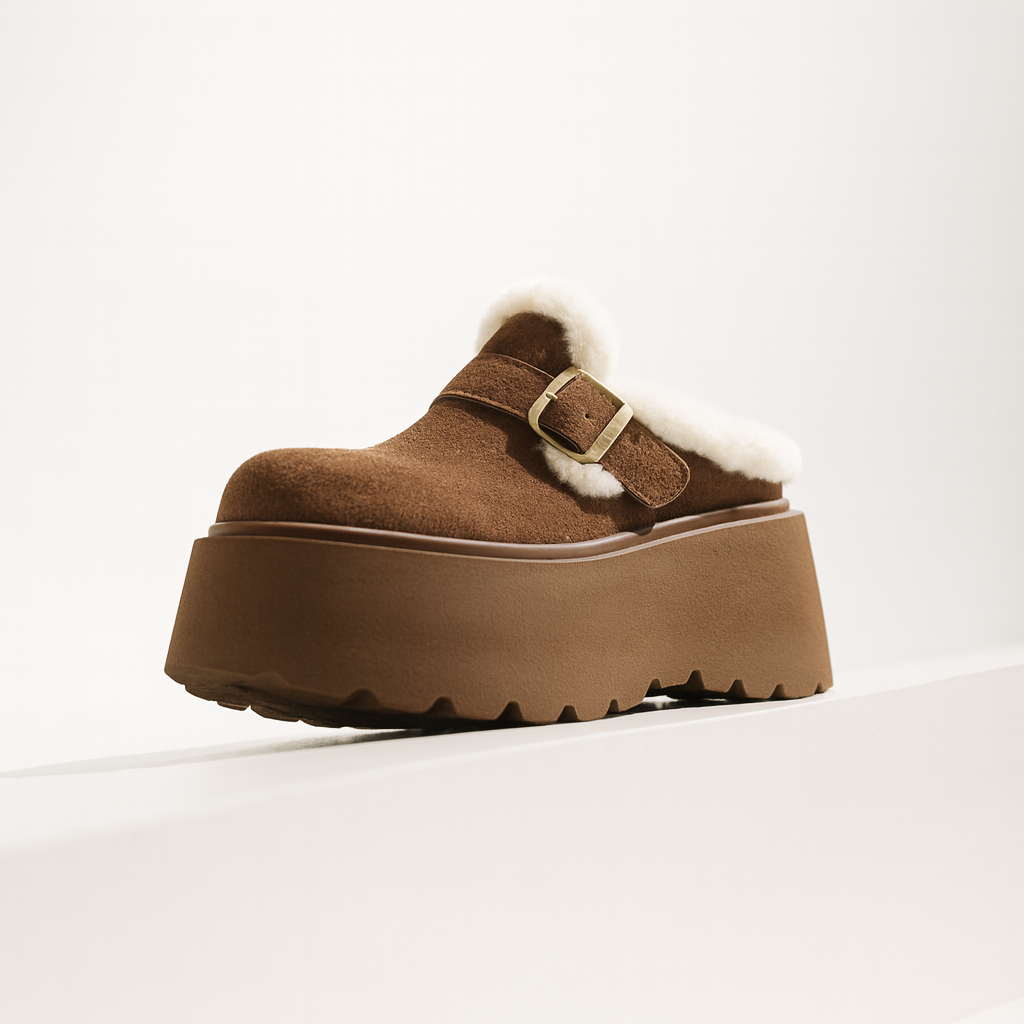 Emery Shearling Platform Clogs