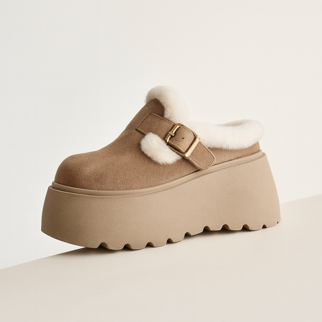 Emery Shearling Platform Clogs