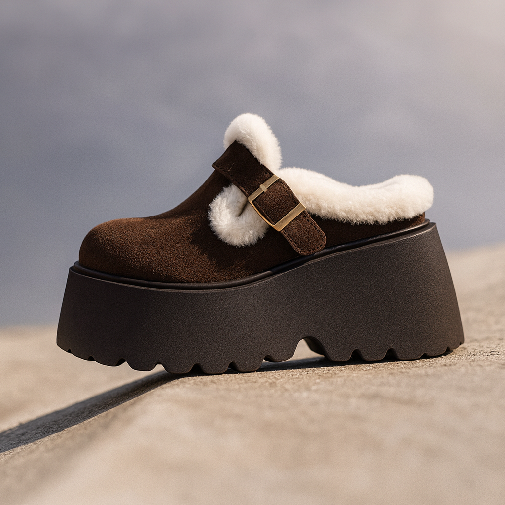 Emery Shearling Platform Clogs