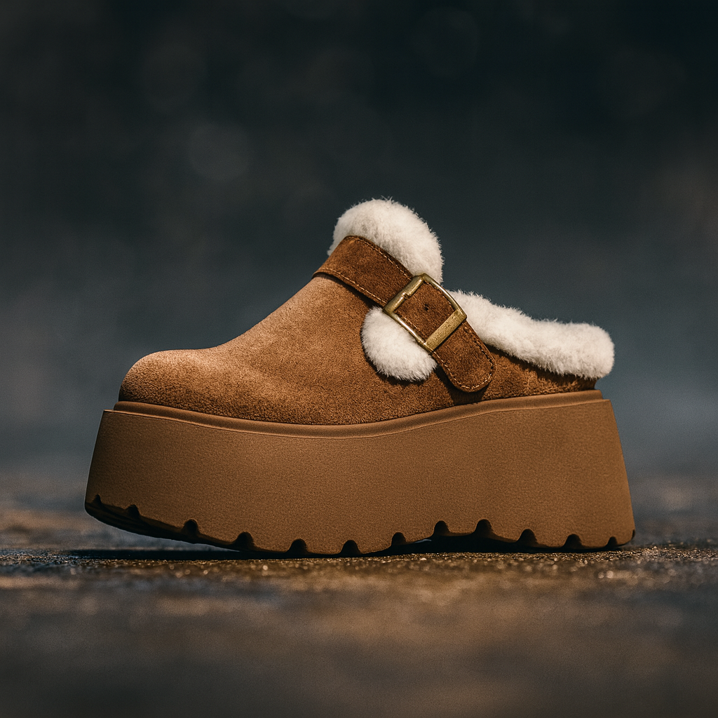 Emery Shearling Platform Clogs