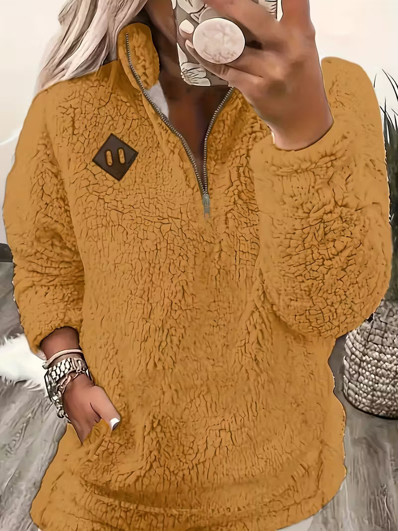 Elegant Long Sleeve Zip-Up Jacket