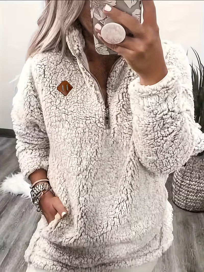 Elegant Long Sleeve Zip-Up Jacket