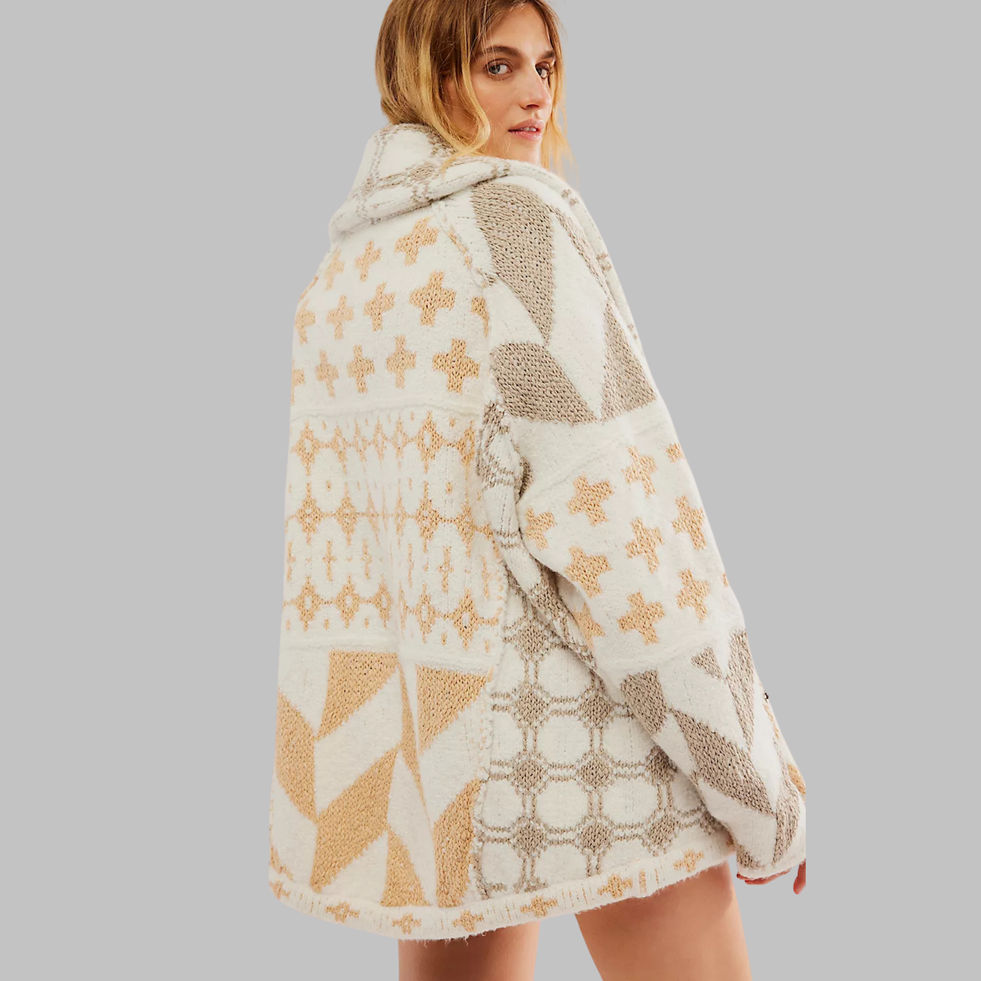 PORTIA™ - Vintage Button-Down Collar Long Sleeve Oversized Cardigan