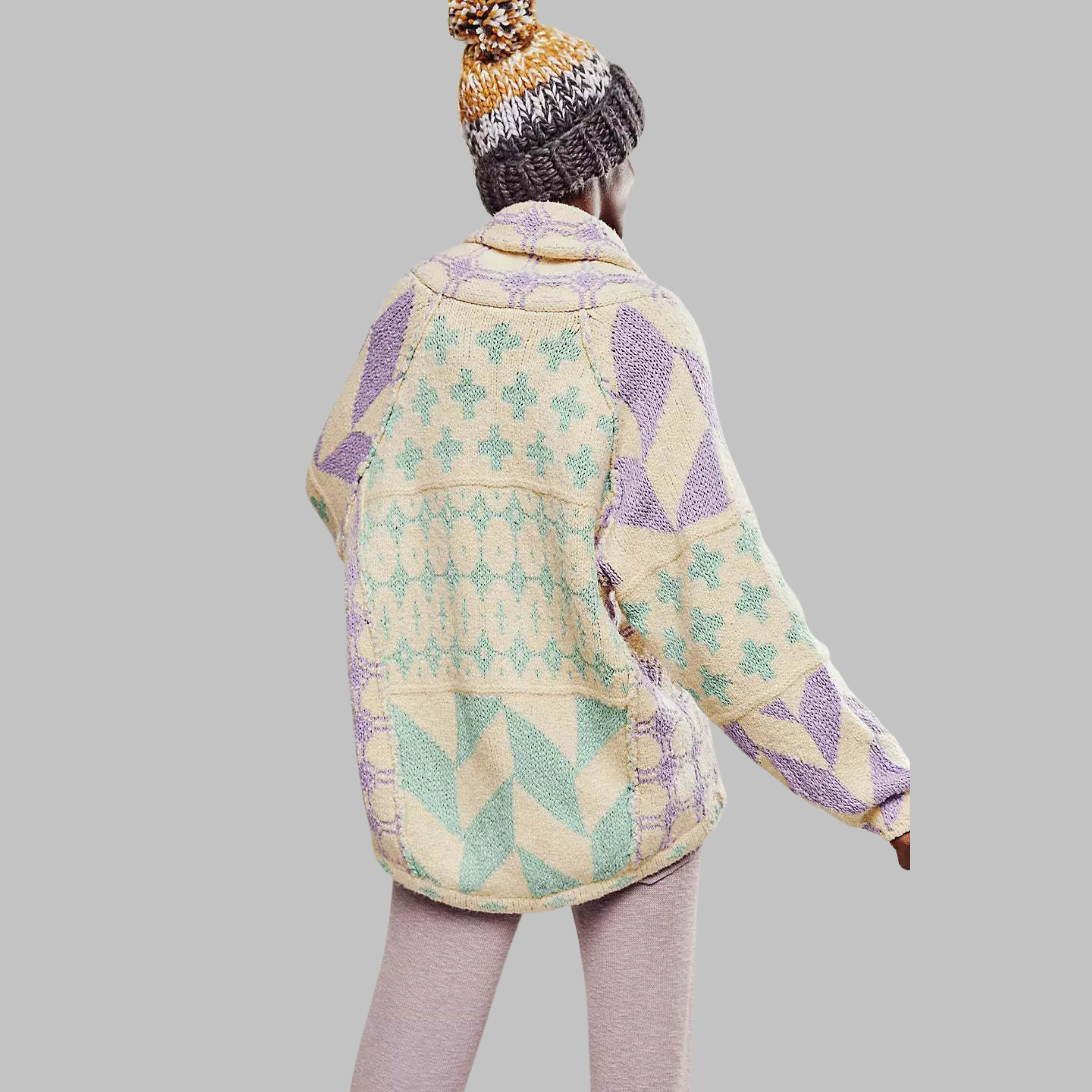 PORTIA™ - Vintage Button-Down Collar Long Sleeve Oversized Cardigan