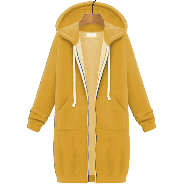 Danica Mid-Length Hooded Zip Sweatshirt