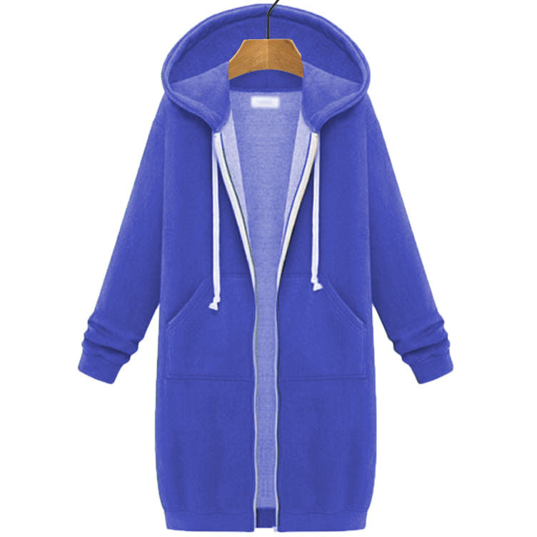 Danica Mid-Length Hooded Zip Sweatshirt