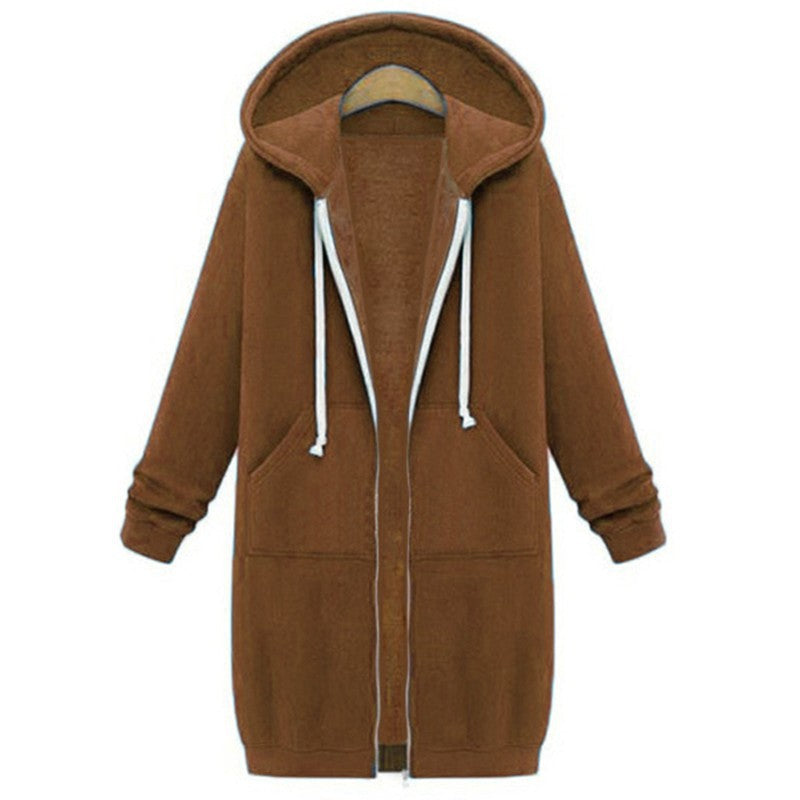 Danica Mid-Length Hooded Zip Sweatshirt