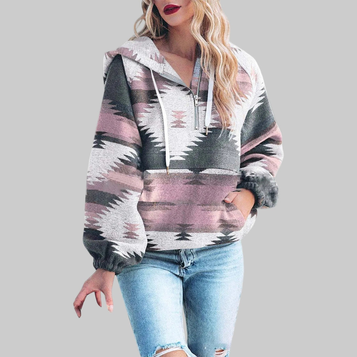 SAKU™ - Comfy Oversized Zip-Up Long Sleeve Hoodie Sweatshirt