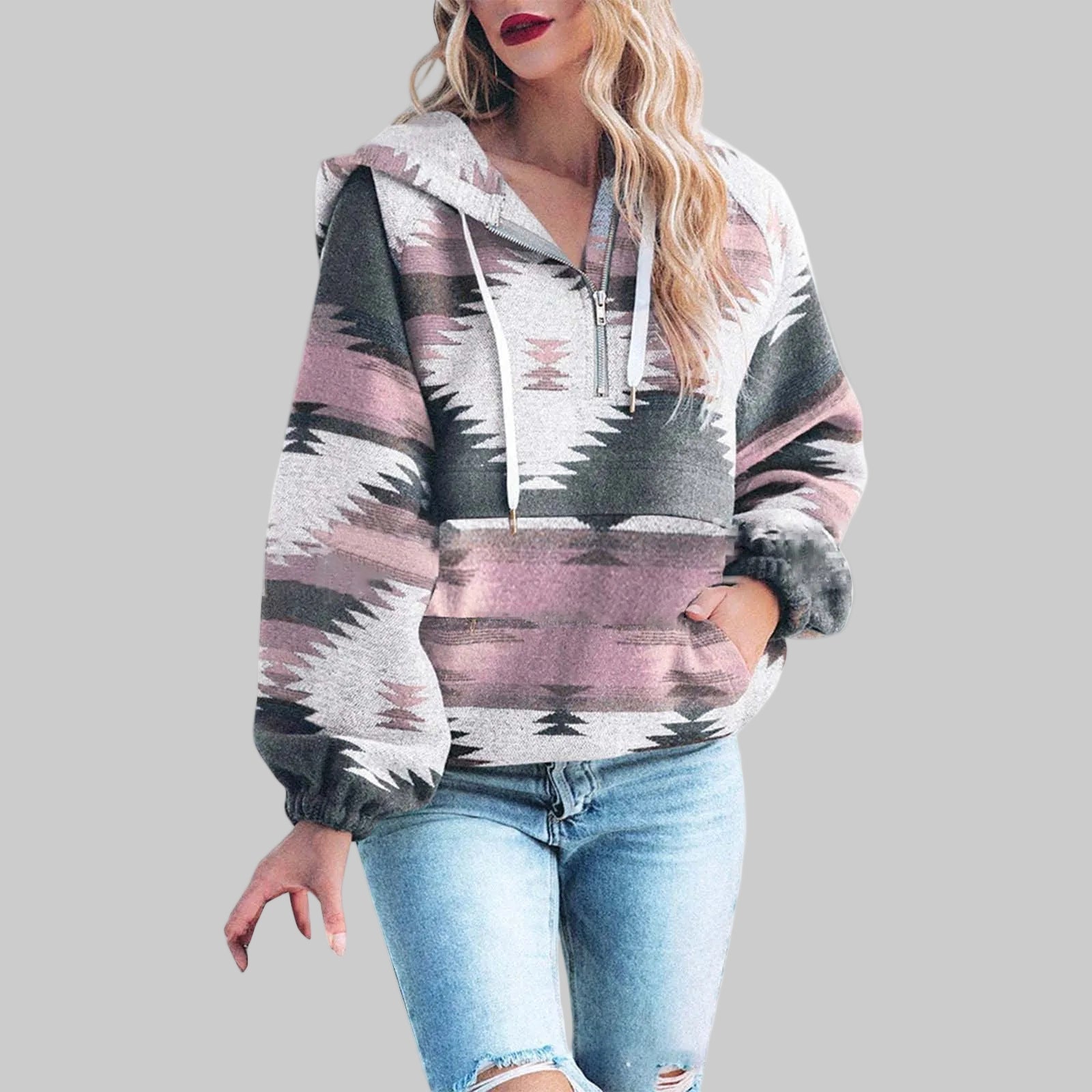 SAKU™ - Comfy Oversized Zip-Up Long Sleeve Hoodie Sweatshirt