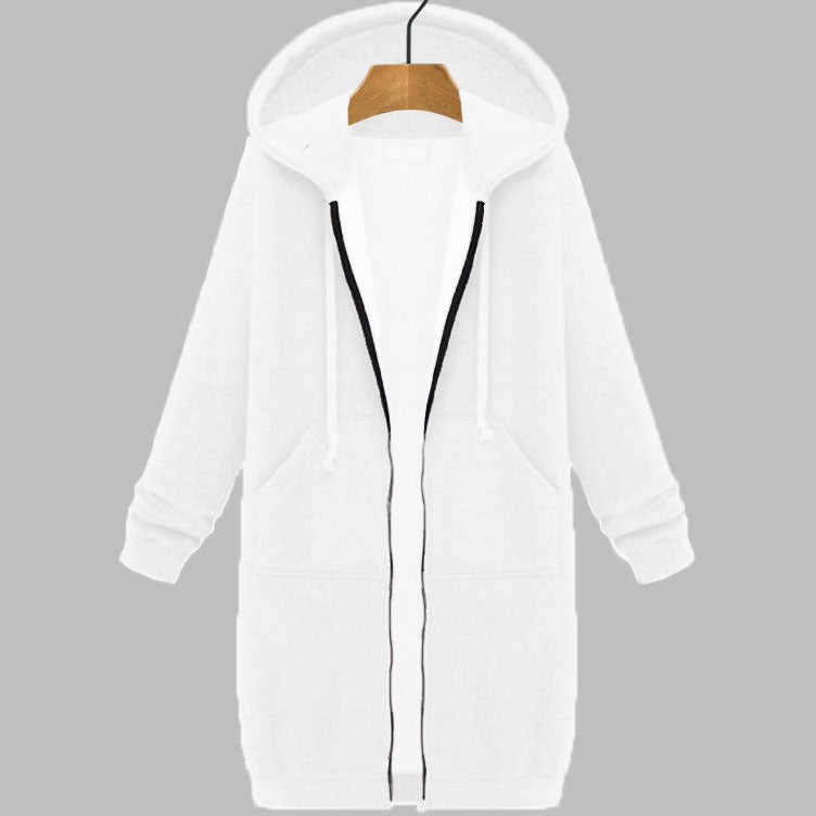 Danica Mid-Length Hooded Zip Sweatshirt