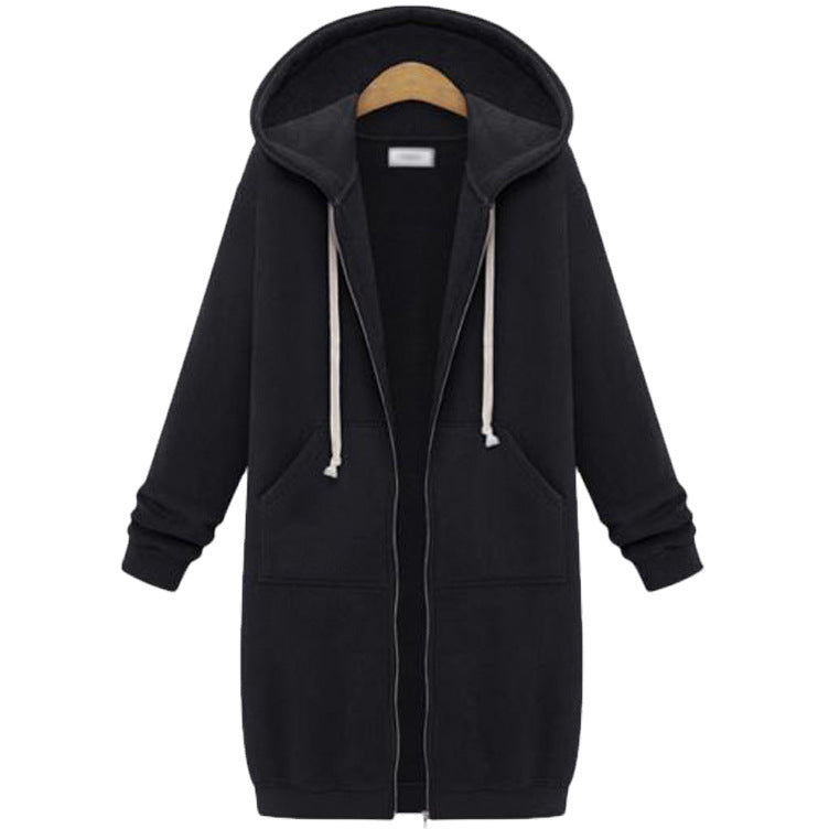 Danica Mid-Length Hooded Zip Sweatshirt
