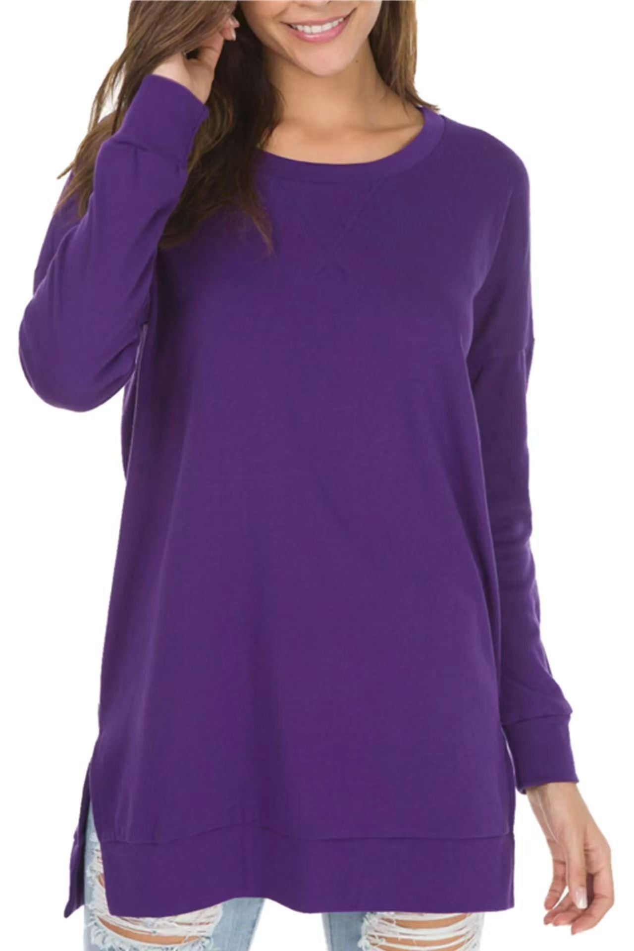 Isolde Side Slit Long Sleeve Top