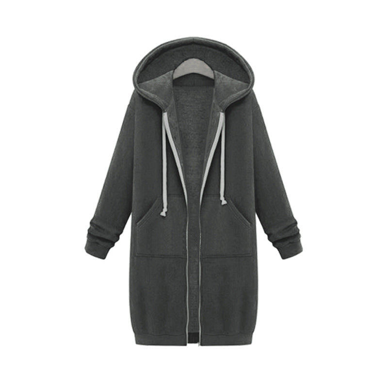 Danica Mid-Length Hooded Zip Sweatshirt