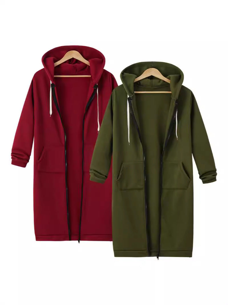 Danica Mid-Length Hooded Zip Sweatshirt