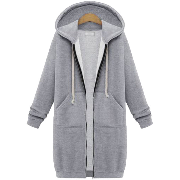 Danica Mid-Length Hooded Zip Sweatshirt