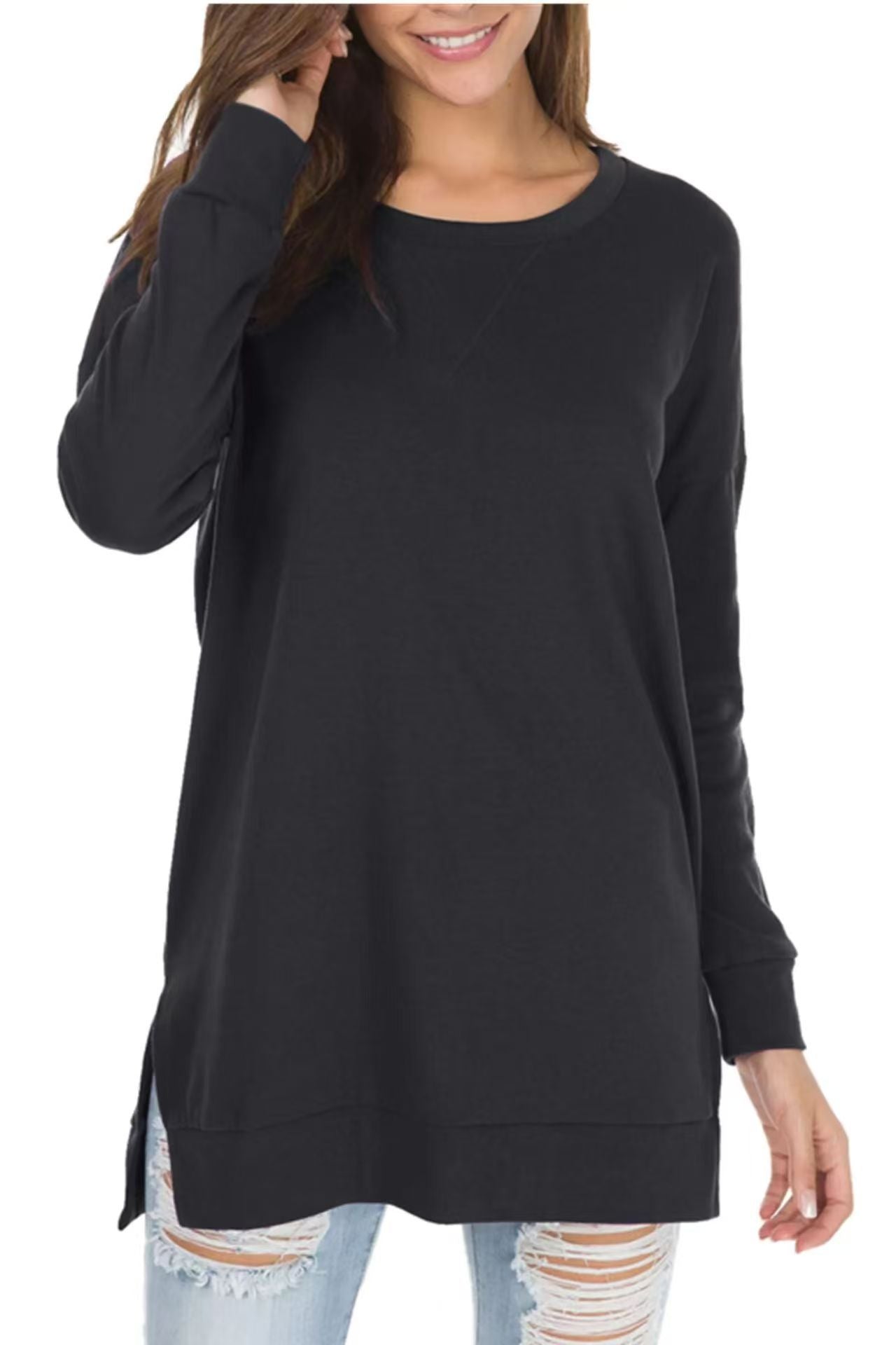 Isolde Side Slit Long Sleeve Top