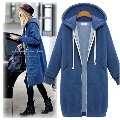 Danica Mid-Length Hooded Zip Sweatshirt