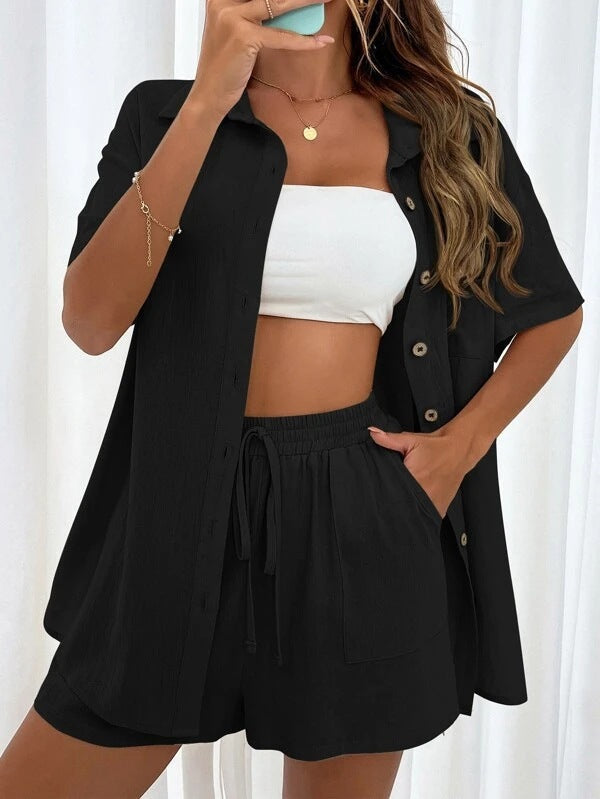 Celina Button-Up Two-Piece Set