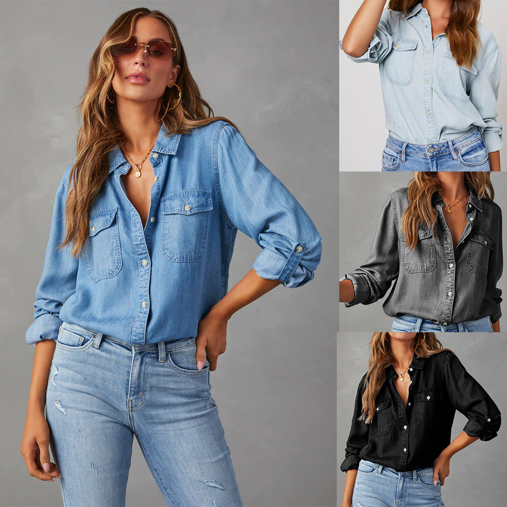 Briana Classic Denim Button-Up Shirt
