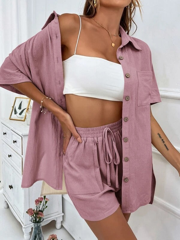 Celina Button-Up Two-Piece Set
