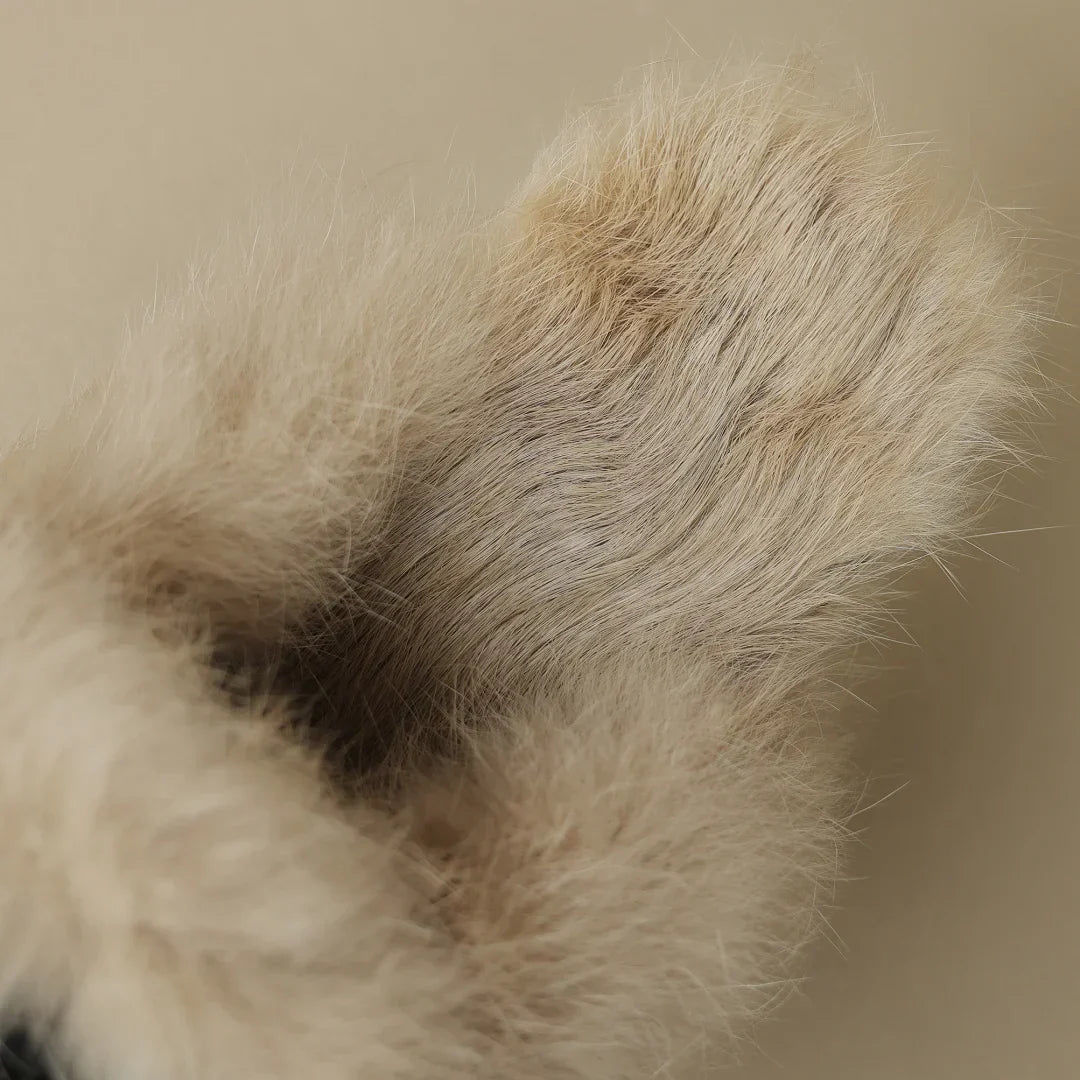 Camellia Suede Shearling Mules