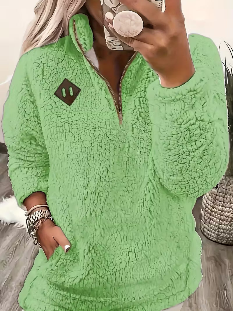 Elegant Long Sleeve Zip-Up Jacket