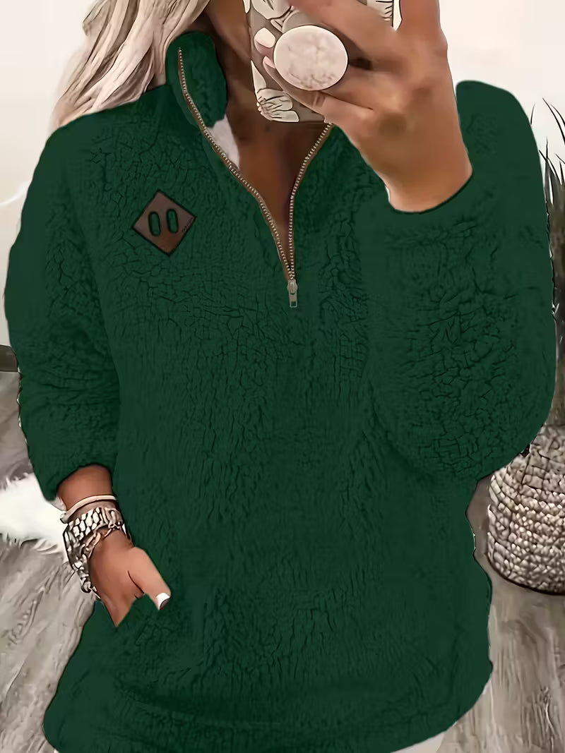 Elegant Long Sleeve Zip-Up Jacket