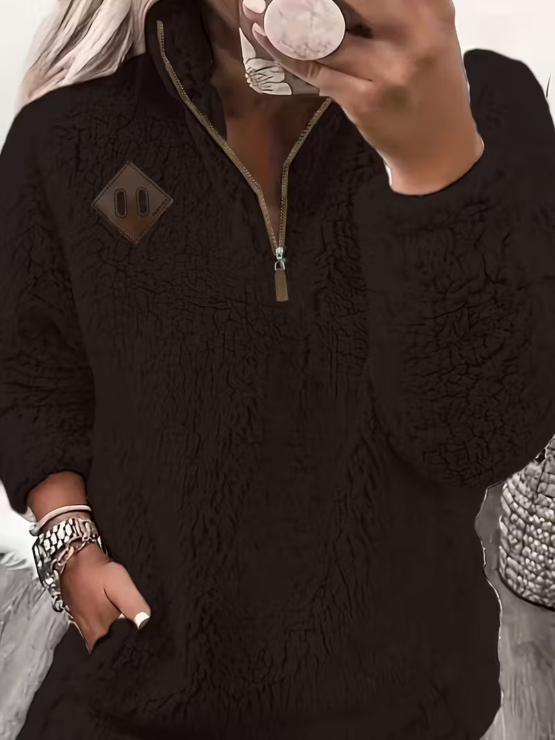 Elegant Long Sleeve Zip-Up Jacket