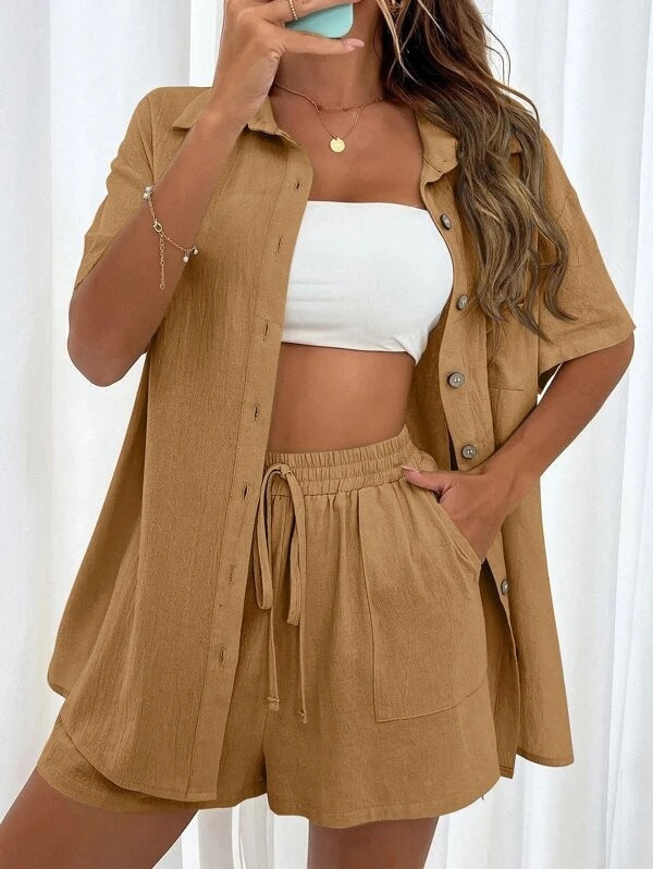 Celina Button-Up Two-Piece Set