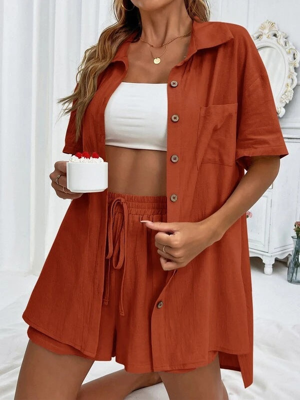 Celina Button-Up Two-Piece Set