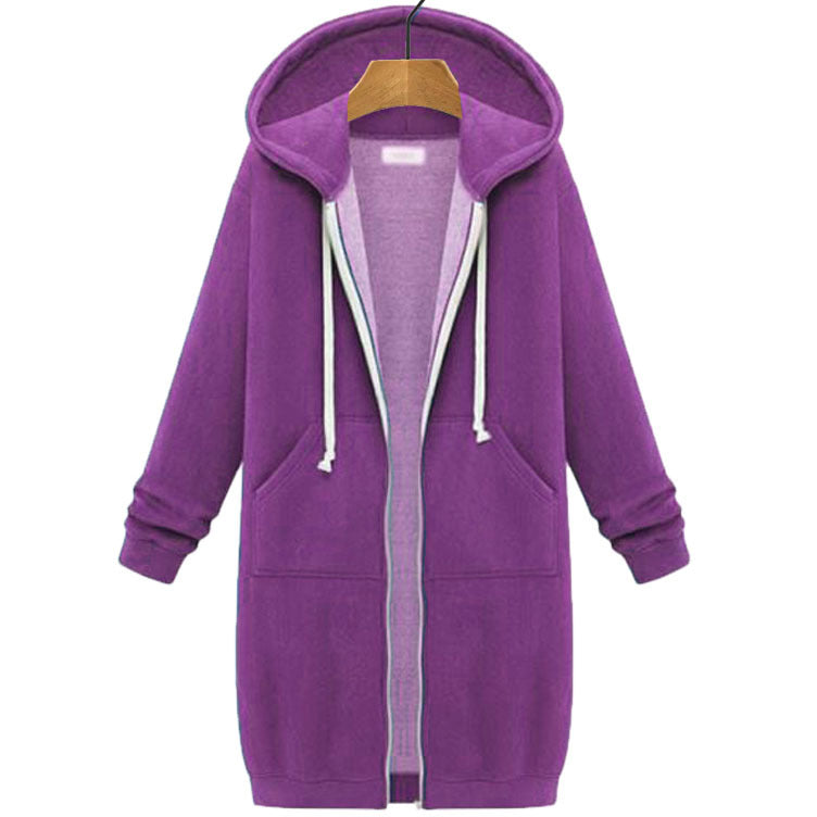 Danica Mid-Length Hooded Zip Sweatshirt