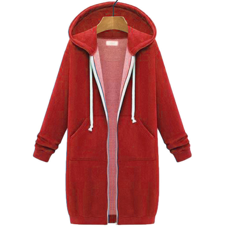 Danica Mid-Length Hooded Zip Sweatshirt