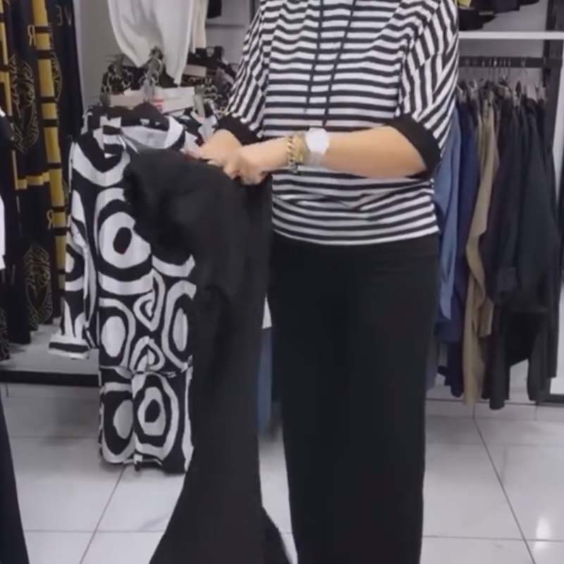 Women's Striped Top and Solid Pants Set