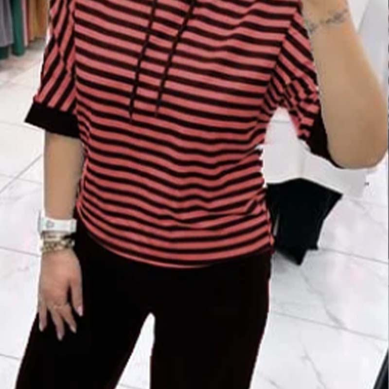 Women's Striped Top and Solid Pants Set
