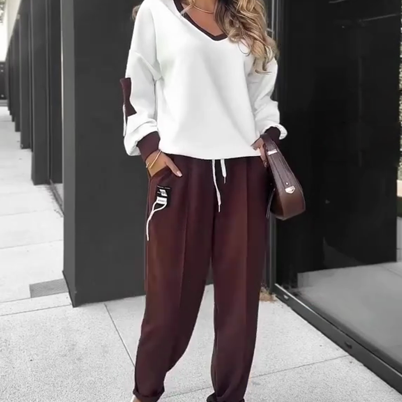 Block Pullover Hoodie & Jogger Pants Set